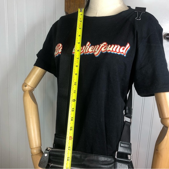 MARGOT Black Leather Messenger Bag 2 Ext. Front Zipper Pockets Top Zip Closure - Picture 11 of 17